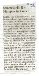 Sammelstellen für Flutopfer